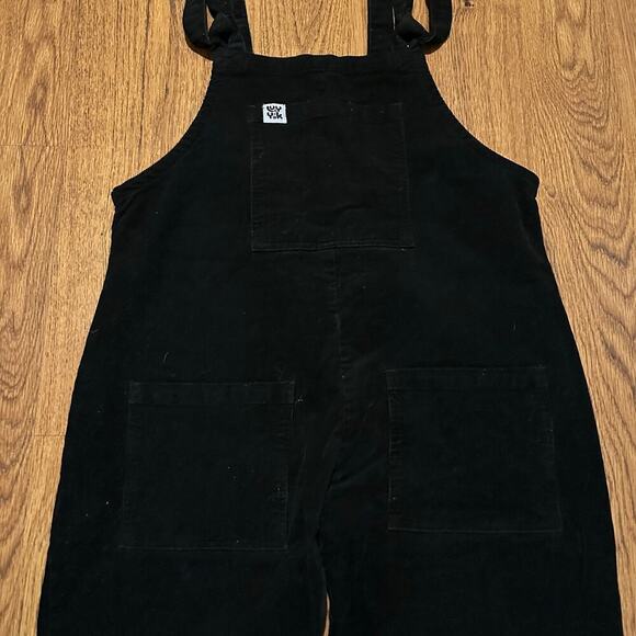 Lucy & Yak Black Corduroy Overalls Dungarees size small 30” tapered full - Picture 3 of 11